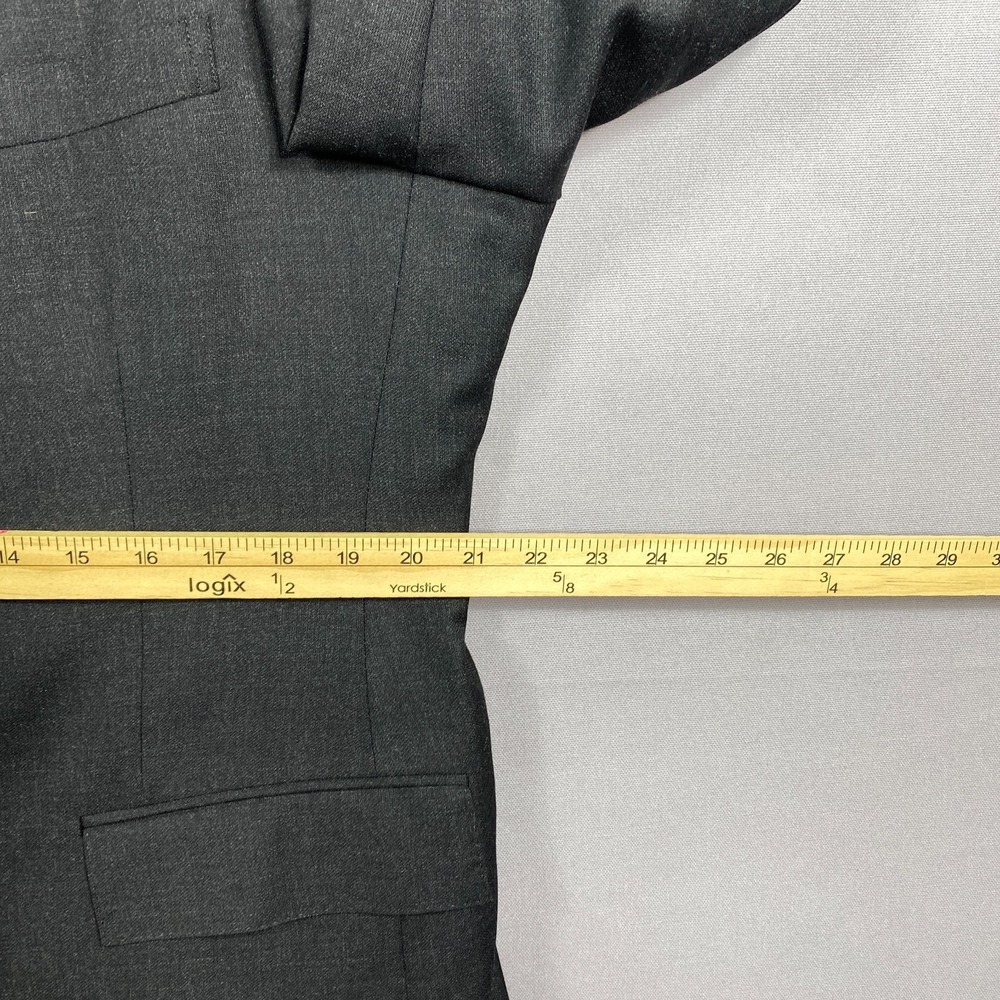 VTG Polo Ralph Lauren Blazer Peak Lapel Mens 42R Charcoal Wool USA Union Made - Picture 6 of 16